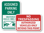 Authorized Vehicles Only Signs