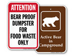 Bear Proof Dumpster Signs