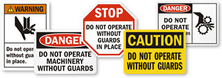 Do Not Operate Without Guards Labels