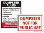 Dumpster Signs