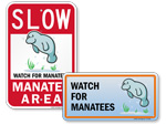 Manatee Warning Signs
