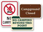 No Camping Allowed Signs