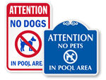 No Dog Allowed in Pool Area Signs