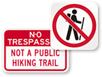 No Hiking Signs