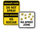 No Spraying Signs