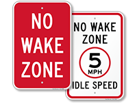 No Wake Signs