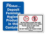 No Waste In Toilet Signs