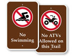 Recreational Prohibiition Signs