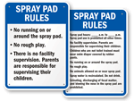Spray Pad Rules Signs