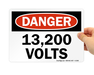 13200 Volts Labels