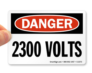 2300 Volts Labels