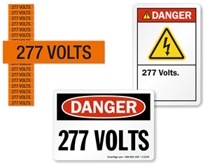 Electrical 277 Volts Labels