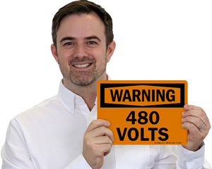 Electrical 480 Volts Label