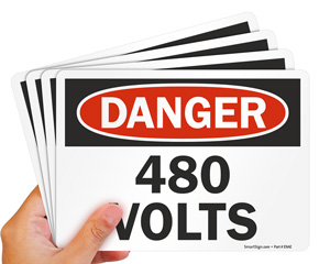 Electrical 480 Volts Labels