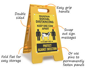 A-frame social distancing sign