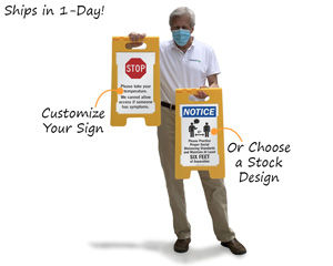 A-frame social distancing signs