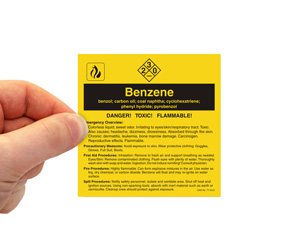 Benzene Ansi Label