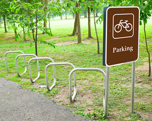 Bicycle Campground Parking Signs