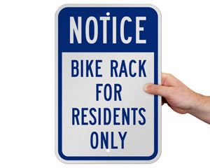 Notice Bike Rack Sign