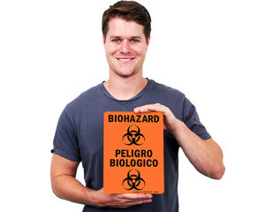 Bilingual Biohazard Stickers