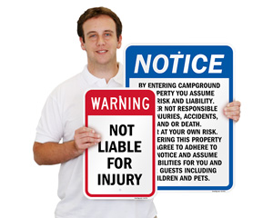 Campground Liability Signs