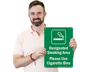 Designated Smoking Area Sign