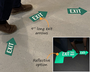 One way directional floor decals