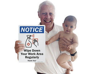 disinfect signs