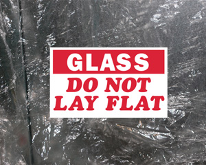 Glass Do Not Lay Flat Label