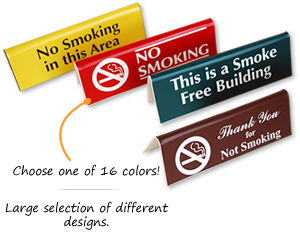  Tabletop Tent Signs No Smoking Signs