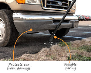 FlexPost sign post installed on asphalt