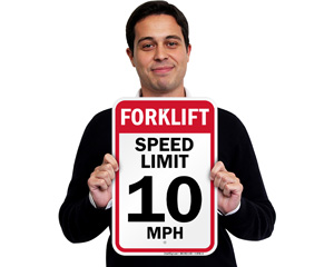 Forklift Speed Limit 10Mph Sign