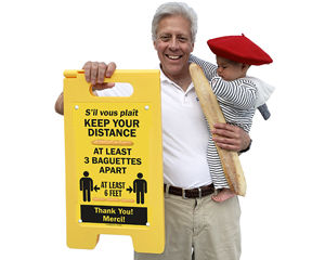 Fun keep 6 feet apart signs get through the clutter of generic social distancing signs