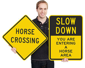 Horse crossing signs