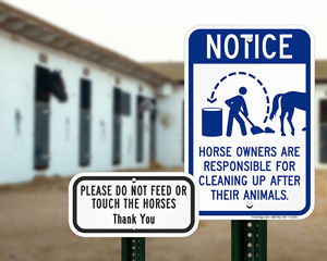 Horse safety signs