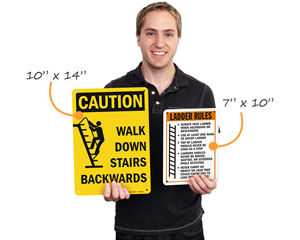 Ladder safety signs