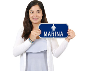 Marina Arrow Upwards Sign