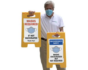 Masks Not Required Floor Boss Signs