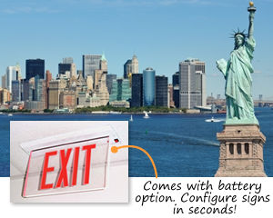Emergency Ny Exit Sign