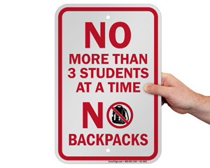 No Backpack Allowed Sign