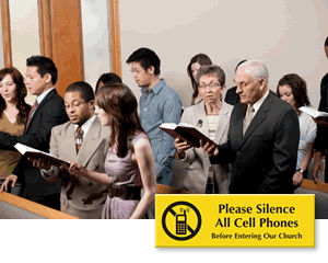 No Cell Phone Signs for Church