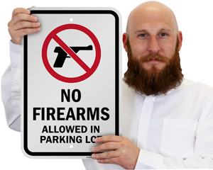No Firearms Allowed In Parking Lot Sign