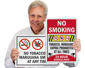 No marijuana smoking in this area signs