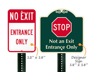 Not an exit signs for parking lots