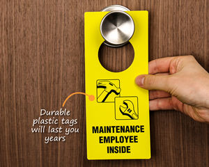 Plastic maintenance door hangers