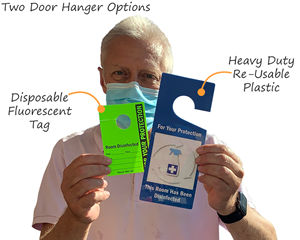 Room has been sanitized door tags