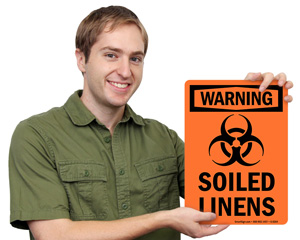 Osha Soiled Linens Warning Label