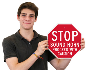 Caution Sound Horn Forklift Sign