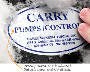 Screen Printed Weatherproof Labels