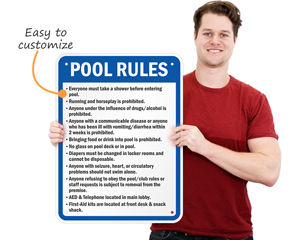 Your customized pool rules sign